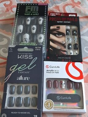 Kiss Gel Fantasy Allure Ready-to-Wear Nails in Shiny Olive Gray